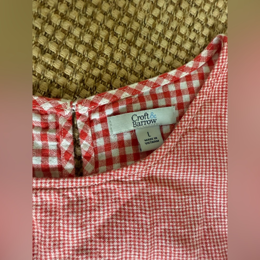 Croft & Barrow Red Plaid Checkered Top - Picture 7 of 12